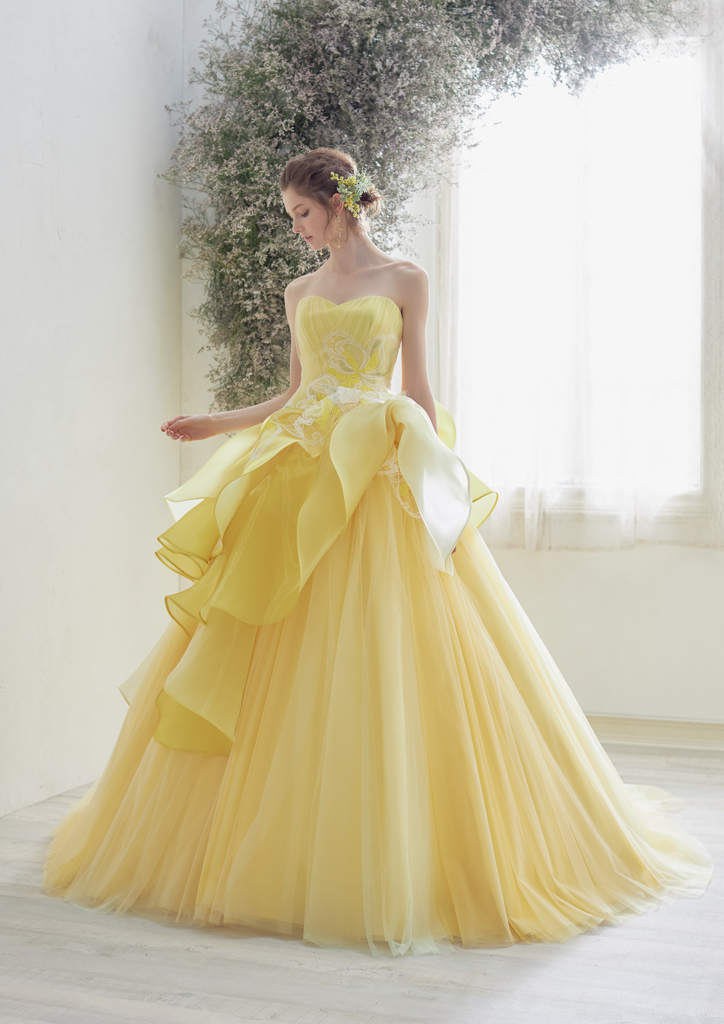 ウェディングドレス人気カラー イエロー・黄色＜愛され しあわせカラー 