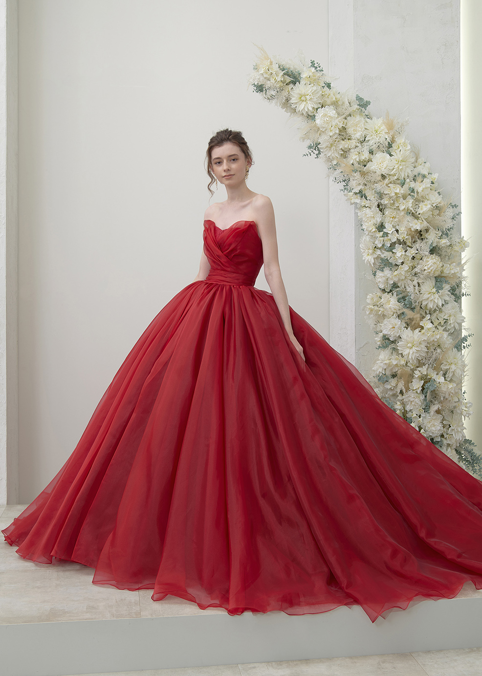 値下げ!!ウエディングドレス カラードレス カクテルドレス 赤いドレス-
